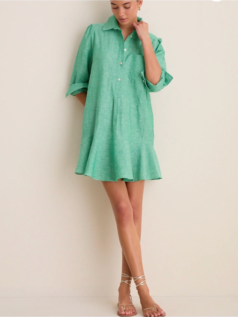 Tuckernuck Sea Green Callahan Shirt Dress, Medium